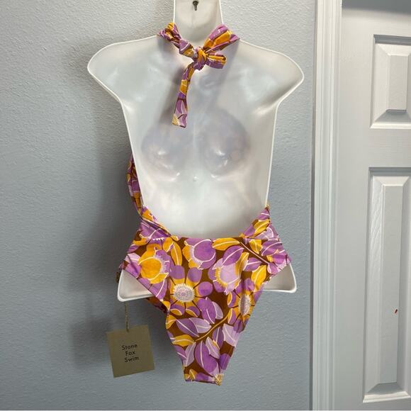 Stone Fox Azalea One Piece Swim Retro Bloom Floral - Picture 10 of 16